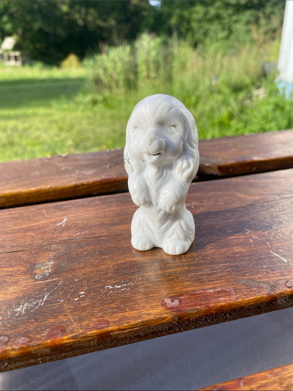 VTG Japan 1950-60s White Glazed Porcelain Begging Cocker Spaniel 3" Figurine